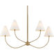 Evermore 4 Light 48 inch Patina Brass Linear Ceiling Light