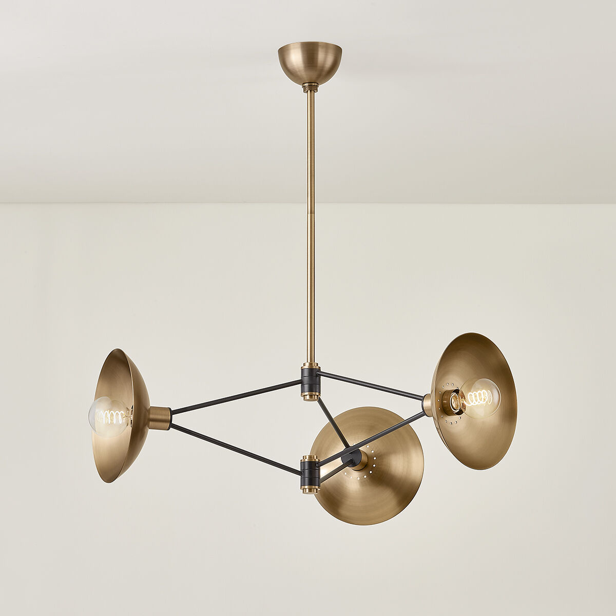 Axel 3 Light 36 inch Patina Brass/Soft Black Chandelier Ceiling Light