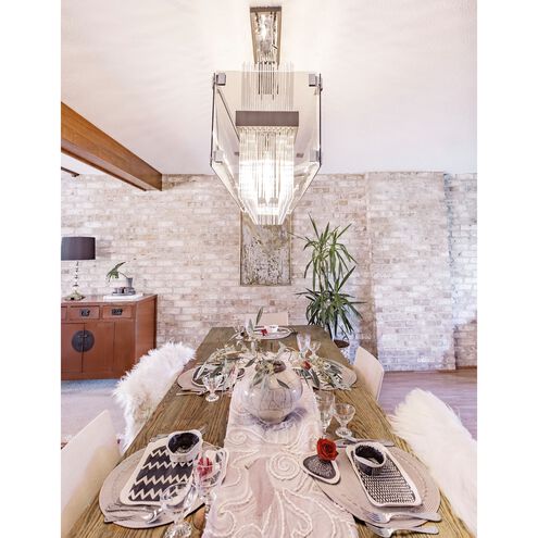 Apollo 12 Light 49.75 inch Dark Bronze Polished Chrome Linear Ceiling Light, Smoked and Clear Glass