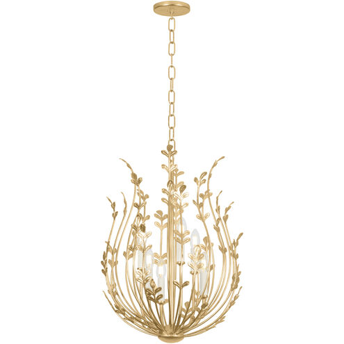 Delmore 6 Light 20.25 inch Vintage Gold Leaf Chandelier Ceiling Light