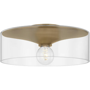 Killian 1 Light 16 inch Patina Brass Flush Mount Ceiling Light
