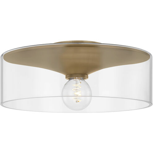 Killian 1 Light 16 inch Patina Brass Flush Mount Ceiling Light