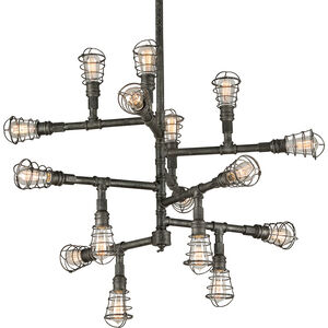 Conduit 16 Light 42 inch Aged Pewter Chandelier Ceiling Light