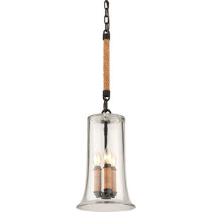 Pier 39 3 Light 9 inch Forged Iron Pendant Ceiling Light