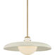 Gustavo 1 Light 28 inch Patina Brass and Off-white Pendant Ceiling Light