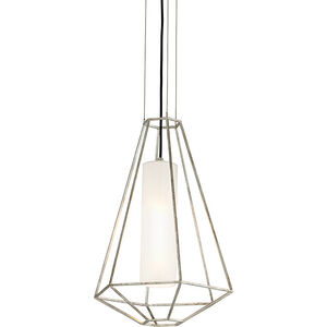 Silhouette 1 Light 16 inch Silver Leaf Pendant Ceiling Light