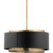 Roux 1 Light 25 inch Patina Brass/Soft Black Outdoor Pendant