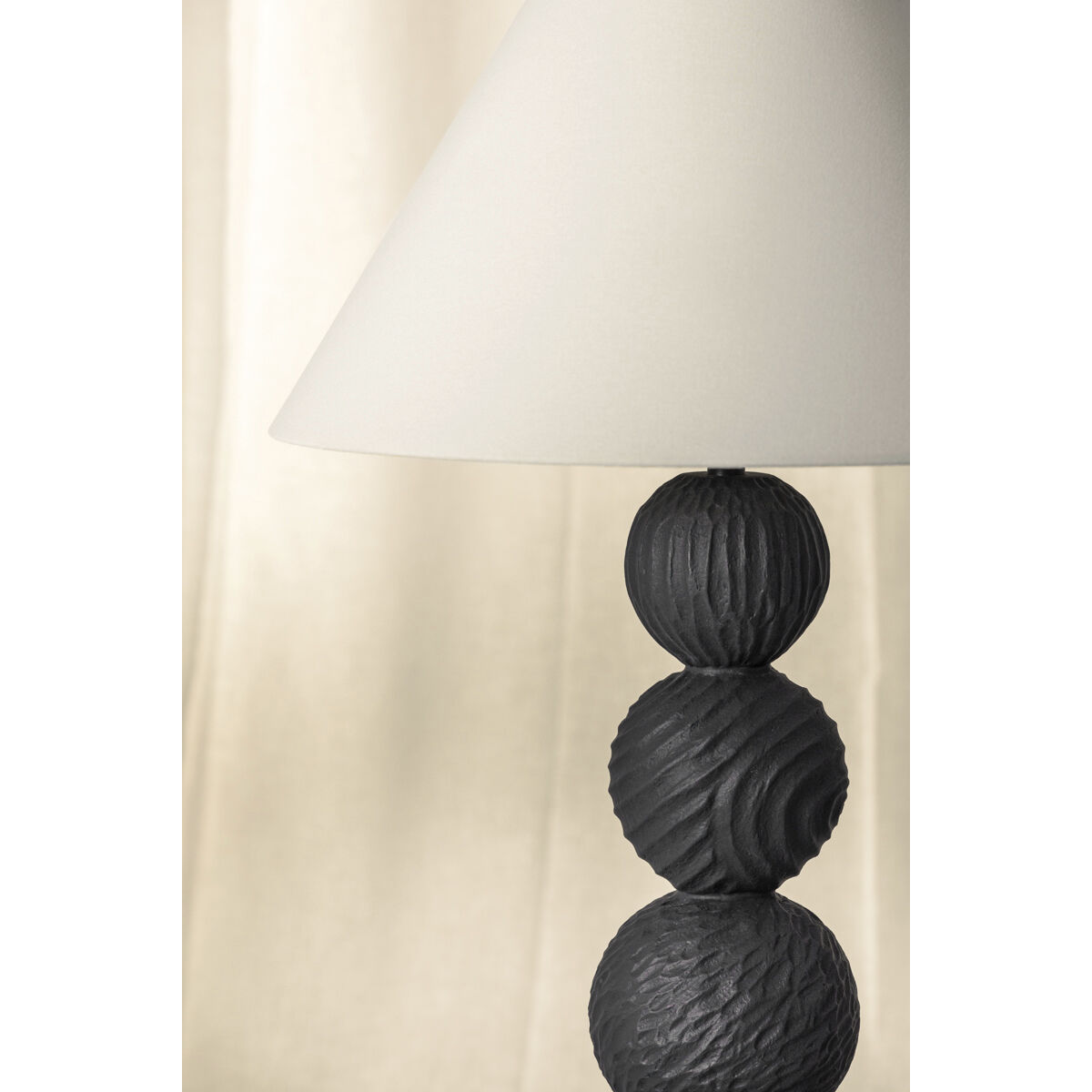 Miela 30 inch 15.00 watt Forged Iron/Ceramic Black Motif Table Lamp Portable Light