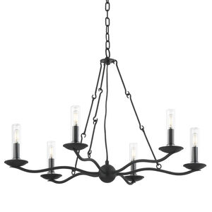 Sawyer 6 Light 36 inch Forged Iron Chandelier Ceiling Light
