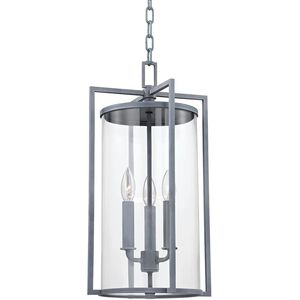 Percy 3 Light 11 inch Weathered Zinc Outdoor Pendant