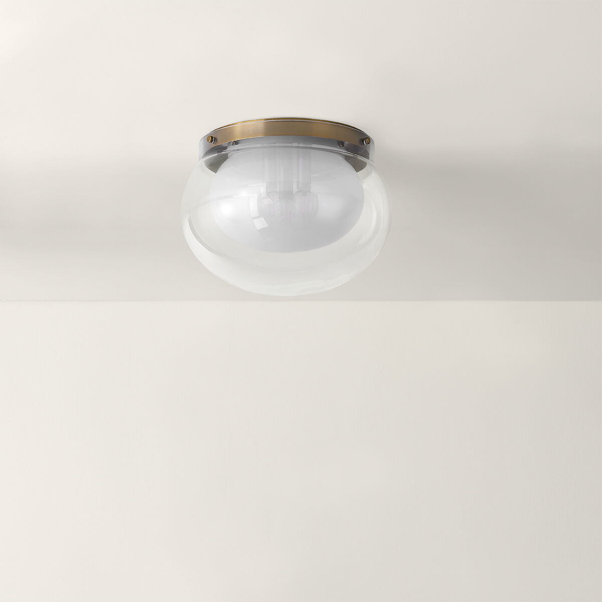 Magma 3 Light 14.25 inch Patina Brass Flush Mount Ceiling Light