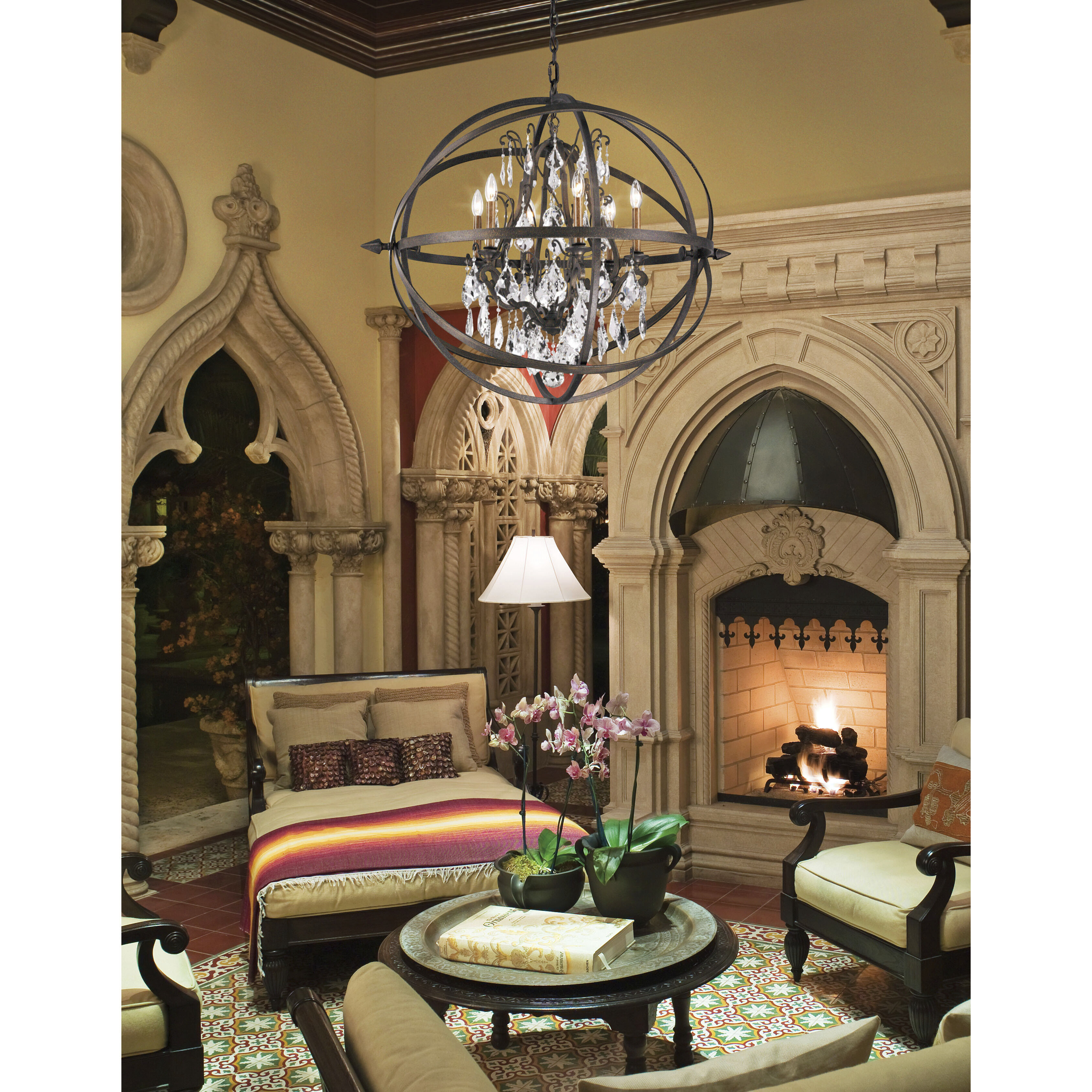 Byron 6 Light 33 inch Vintage Bronze Chandelier Ceiling Light