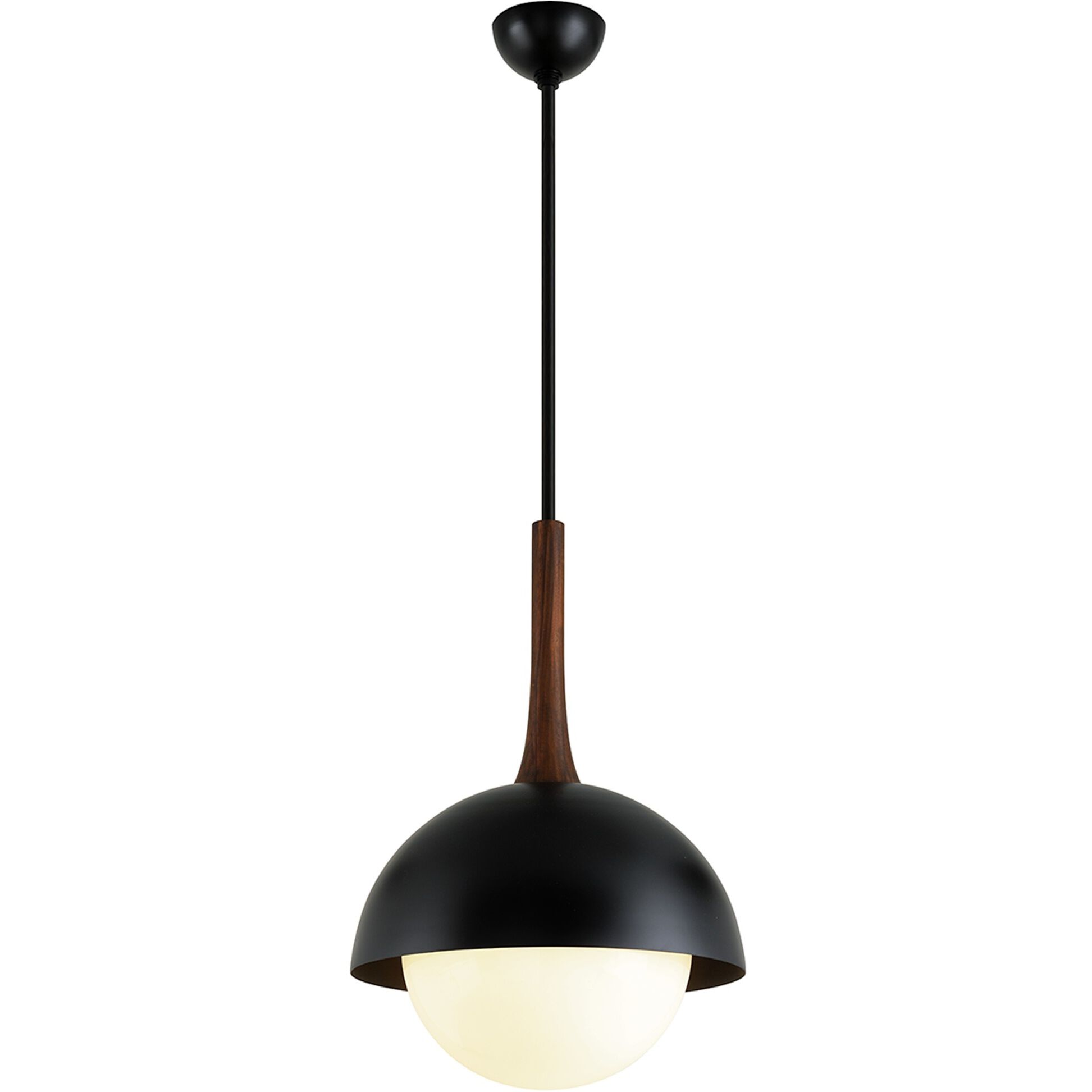 Cadet 1 Light 21 inch Black And Natural Acacia Pendant Ceiling Light