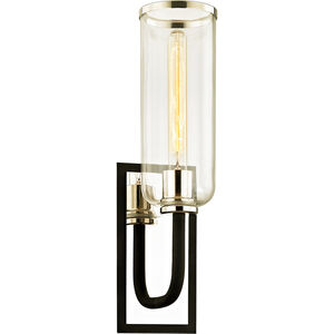 Aeon 1 Light 5.5 inch Textured Black/Polished Nickel Wall Sconce Wall Light