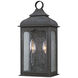 Henry Street 2 Light 15 inch Textured Bronze Outdoor Wall Sconce