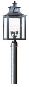 Newton 3 Light 23 inch Old Bronze Outdoor Post Lantern in Clear, Incandescent