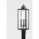 Caiden 3 Light 22 inch Forged Iron Post