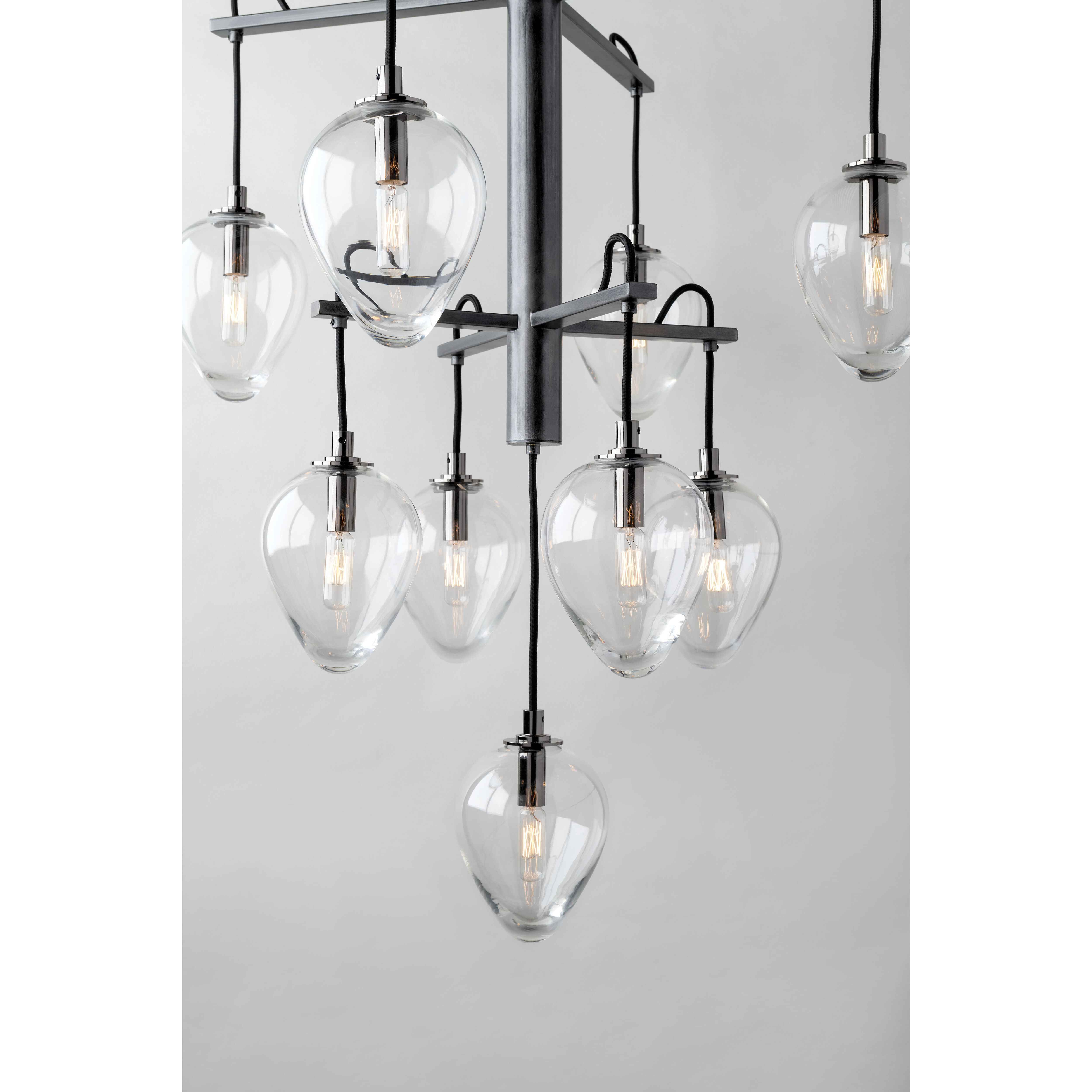 Brixton 13 Light 36 inch Gun Metal With Smoked Chrome Chandelier Ceiling  Light