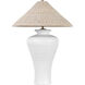 Pezante 30 inch 15.00 watt Patina Brass/Ceramic Loft White Table Lamp Portable Light
