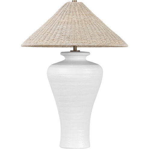 Pezante 30 inch 15.00 watt Patina Brass/Ceramic Loft White Table Lamp Portable Light