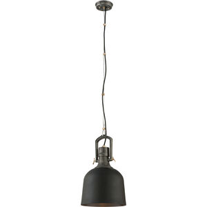 Hangar 31 1 Light 12 inch Old Silver with Aged Brass Accent Pendant Ceiling Light 