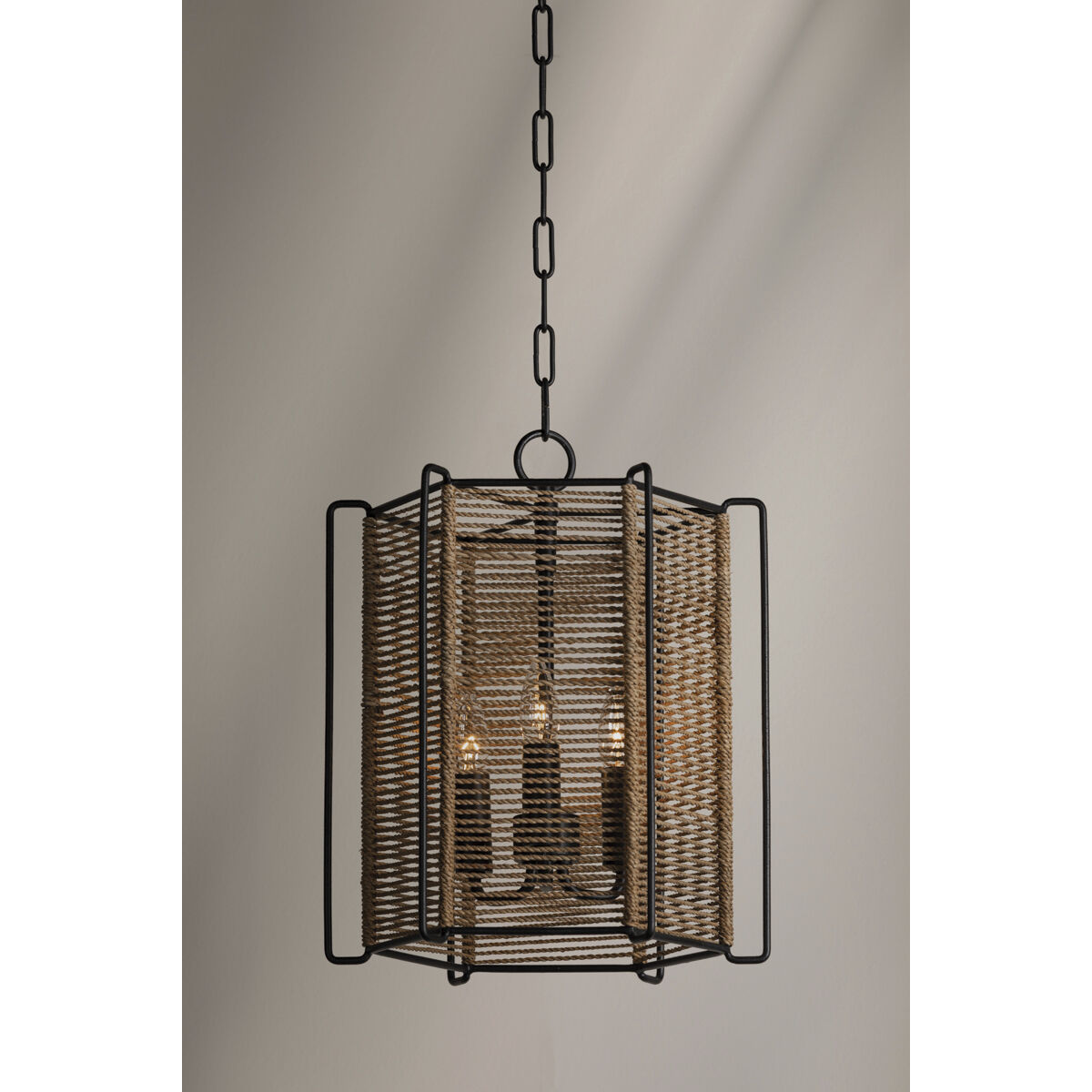 Ramon 3 Light 13 inch Textured Black Indoor Lantern Ceiling Light