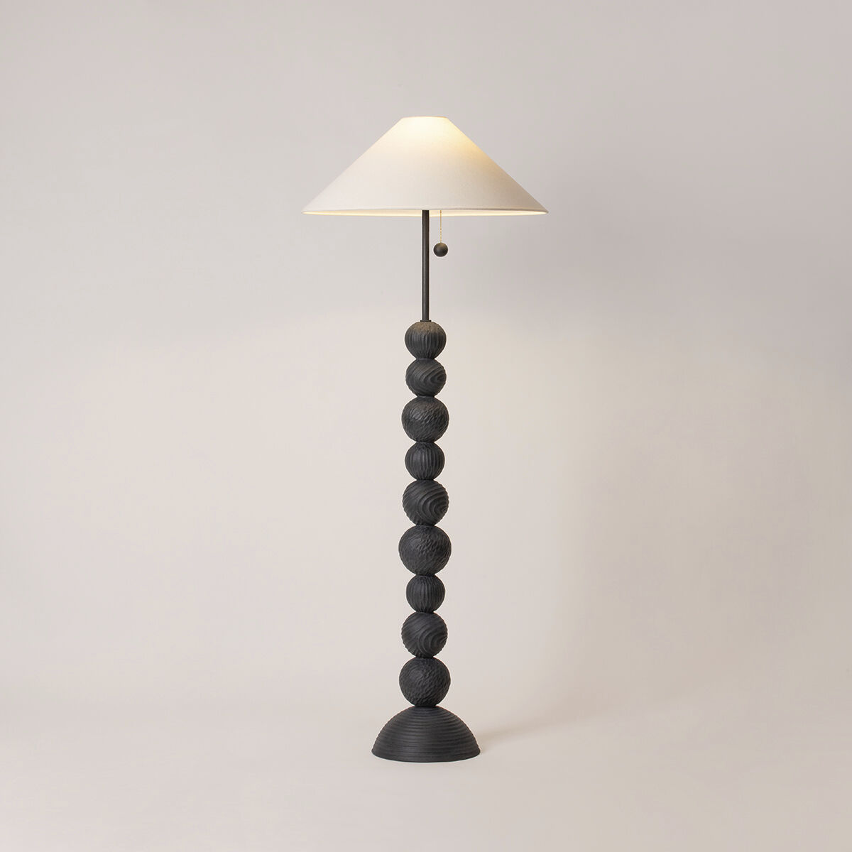 Miela 64 inch 15.00 watt Forged Iron/Ceramic Black Motif Table Lamp Portable Light