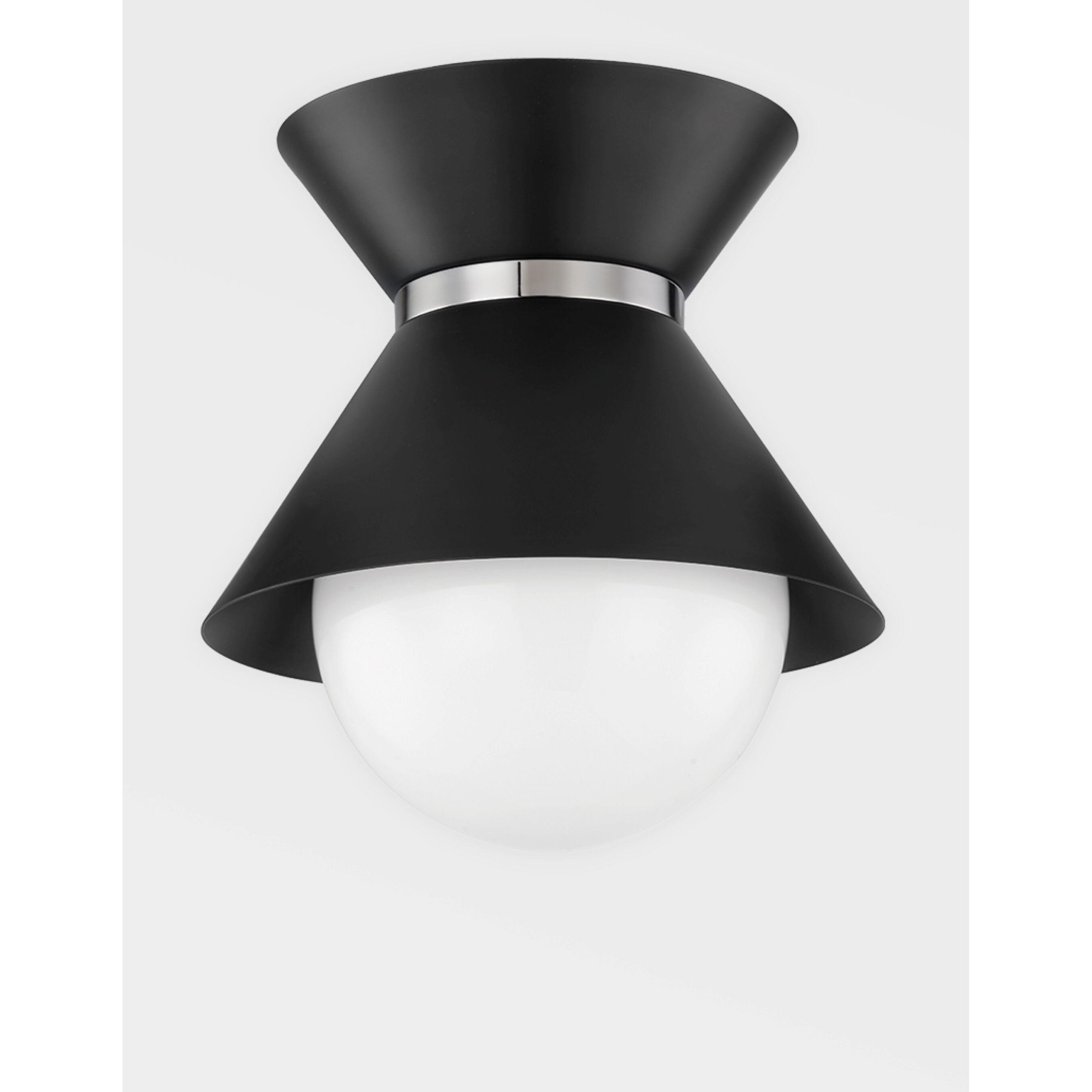 Scout 1 Light 10 inch Soft Black/Polished Nickel Flush Mount Ceiling Light