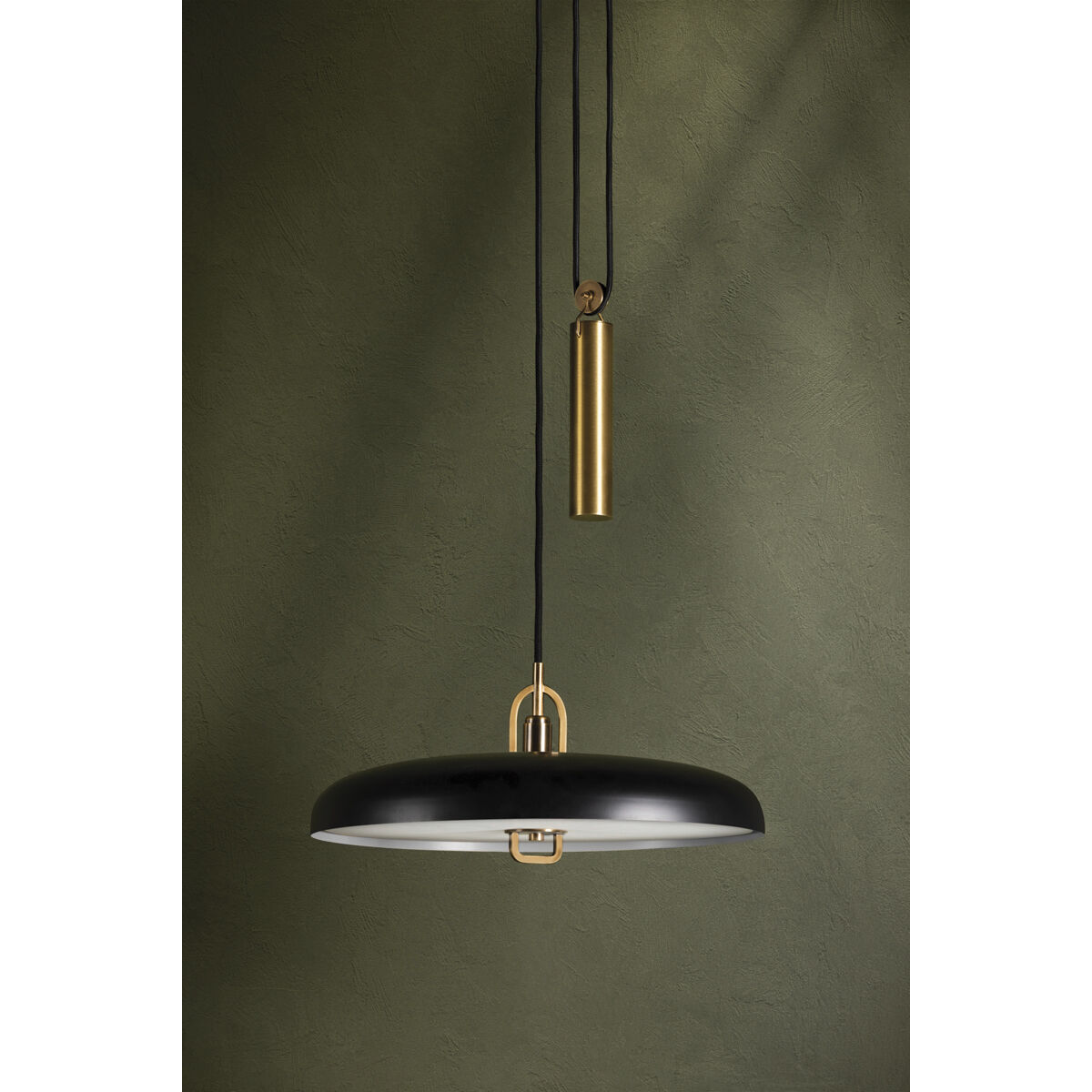Plummet LED 18 inch Patina Brass/Soft Black Pendant Ceiling Light