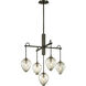 Brixton 5 Light 26 inch Gun Metal With Smoked Chrome Chandelier Ceiling Light