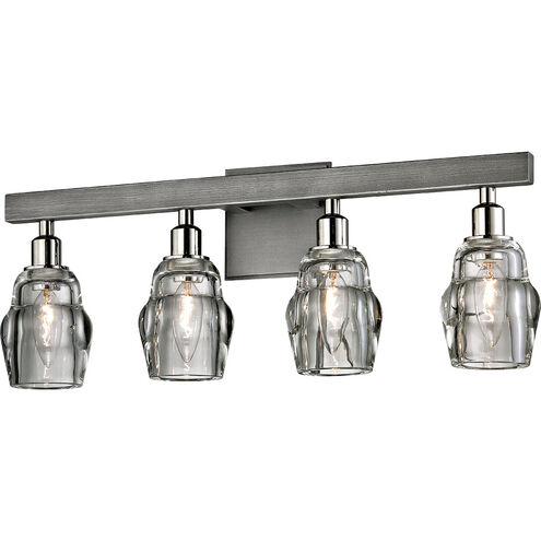 Citizen 4 Light 22.75 inch Graphite and Polished Nickel Bath and Vanity Wall Light