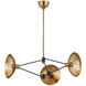 Axel 3 Light 36 inch Patina Brass/Soft Black Chandelier Ceiling Light