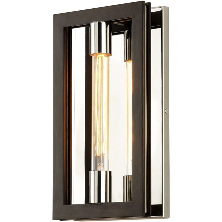 Enigma 1 Light 8 inch Bronze With Polished Stainless ADA Wall Sconce Wall Light