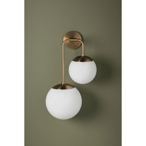 Brogan 2 Light 12.75 inch Patina Brass Wall Sconce Wall Light