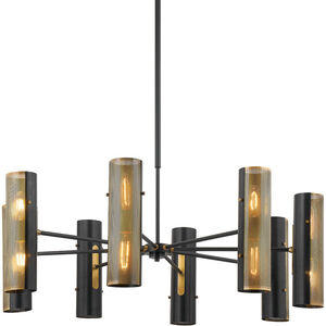 Mikka 16 Light 42 inch Patina Brass/Soft Black Chandelier Ceiling Light