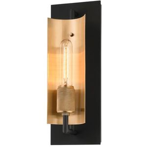 Emerson 1 Light 5 inch Carbide Black and Brushed Brass Wall Sconce Wall Light