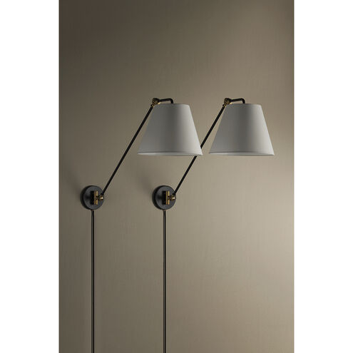 Navin 32 inch 60.00 watt Patina Brass/Textured Black Plug-in Swivel Sconce Wall Light