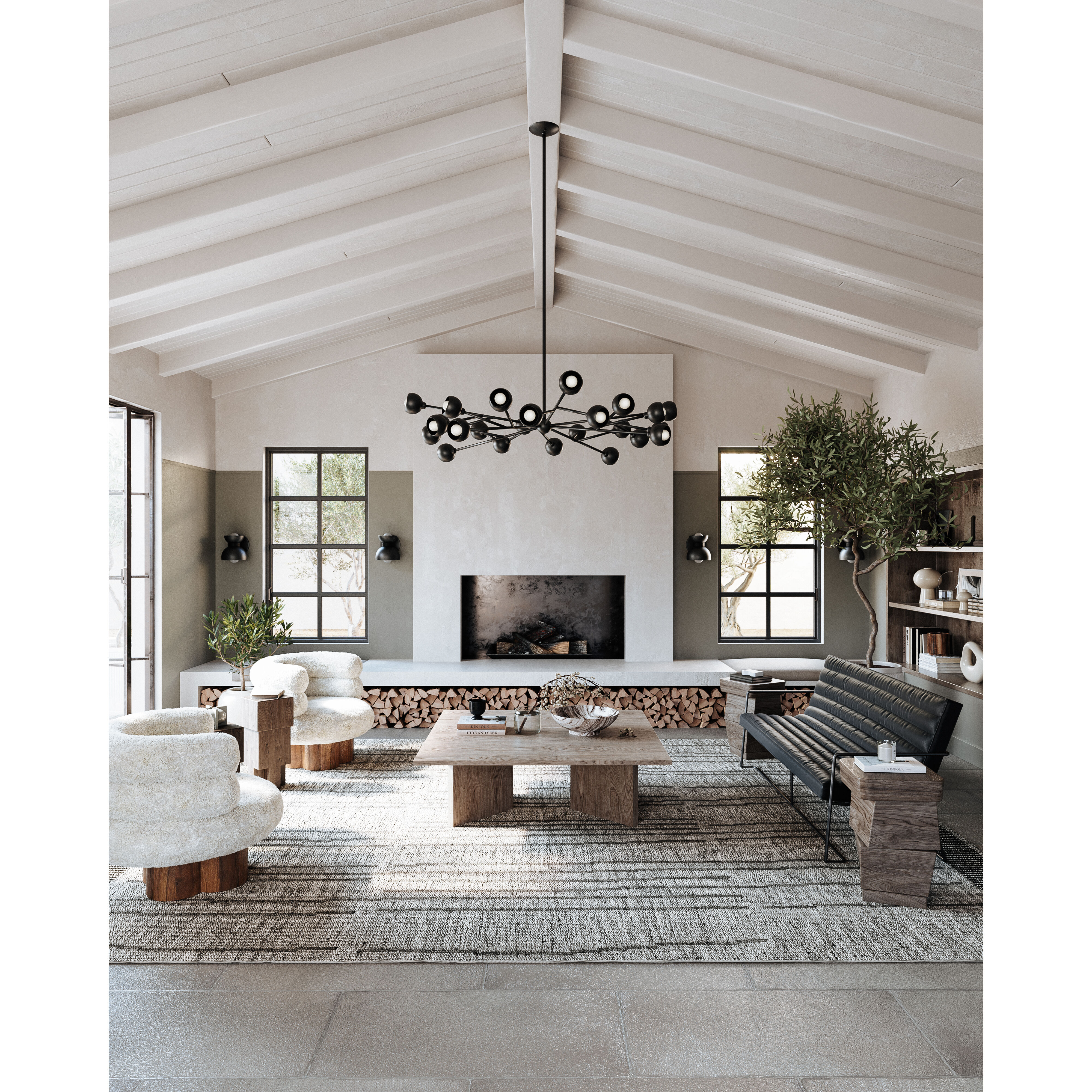 Colt 24 Light 55 inch Soft Black Chandelier Ceiling Light