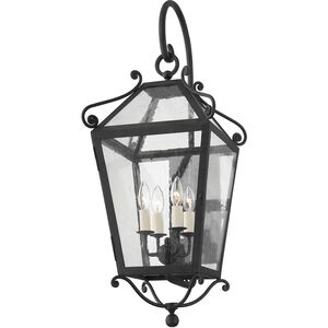 Santa Barbara County 4 Light 34 inch French Iron Outdoor Wall Sconce, Large
