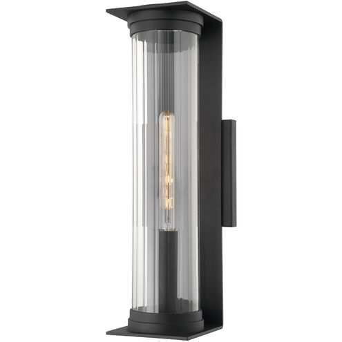 Presley 1 Light 22 inch Textured Black Outdoor Wall Sconce, Large