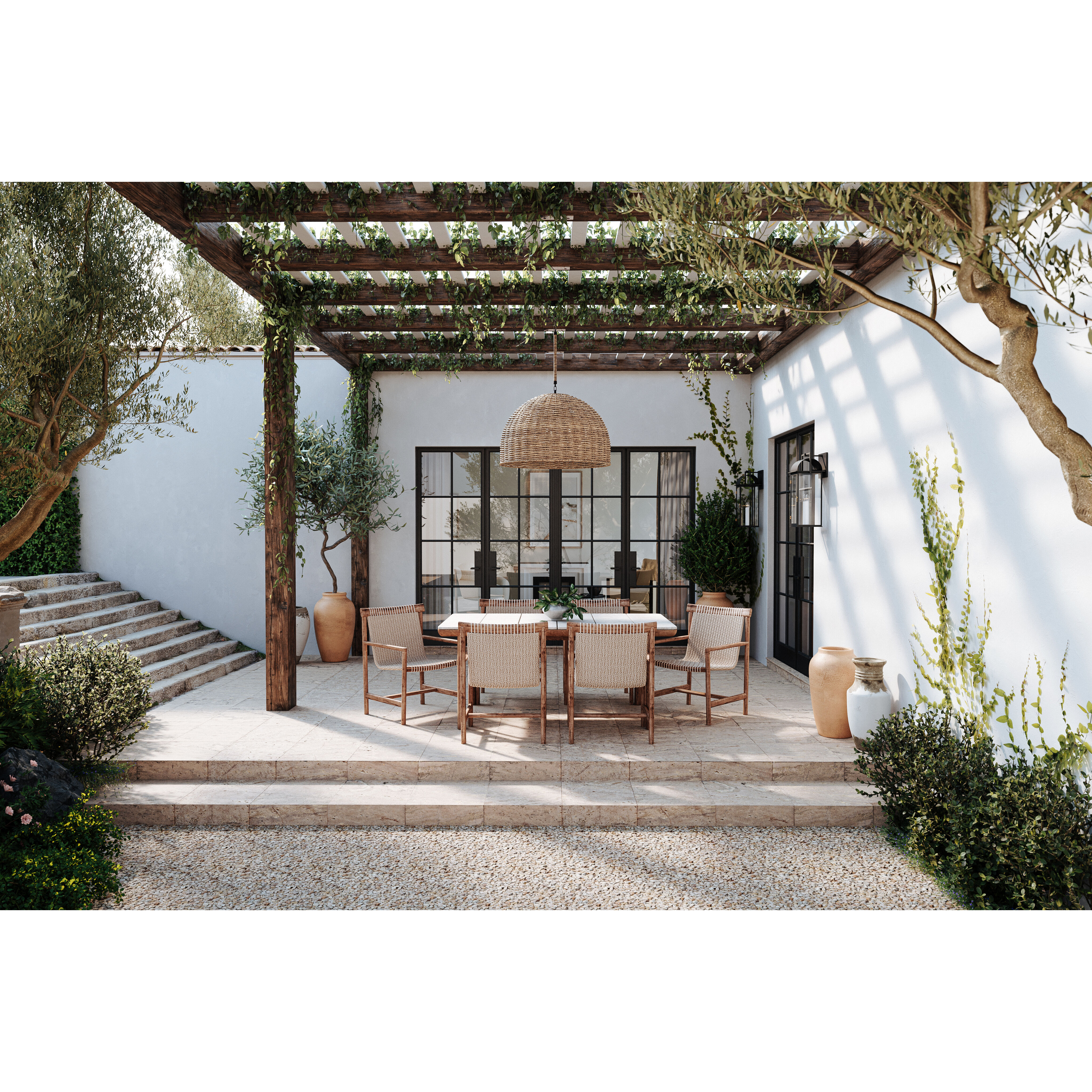 Huxley 5 Light 34 inch Textured Bronze Pendant Ceiling Light