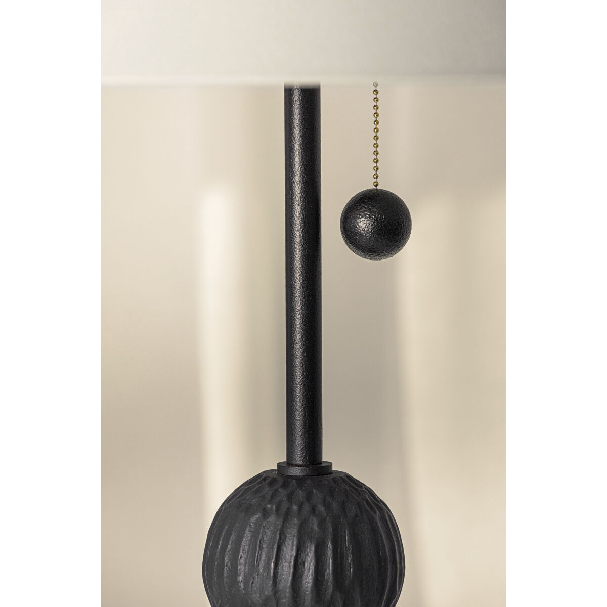 Miela 64 inch 15.00 watt Forged Iron/Ceramic Black Motif Table Lamp Portable Light