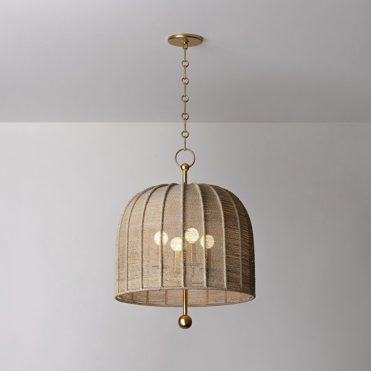 Lonnie 4 Light 20 inch Vintage Gold Leaf Pendant Ceiling Light