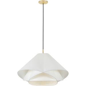 Edna 1 Light 25.25 inch Vintage Gold Leaf Pendant Ceiling Light