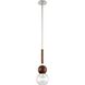 Arlo 1 Light 7 inch Polished Ss And Natural Acacia Pendant Ceiling Light