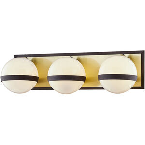Ace 3 Light 20 inch Textured Bronze Brushed Brass Bath And Vanity Wall Light