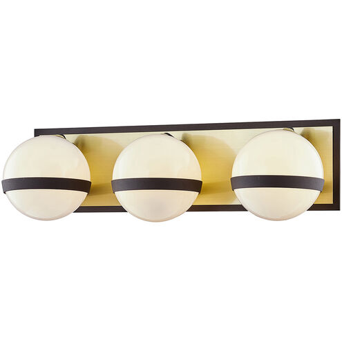 Ace 3 Light 19.75 inch Textured Bronze Brushed Brass Bath And Vanity Wall Light