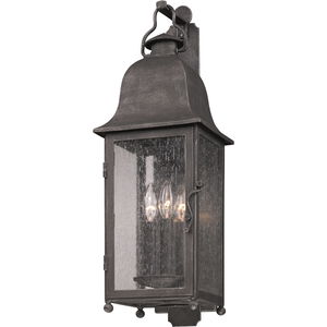Larchmont 3 Light 25 inch Aged Pewter Outdoor Wall Sconce