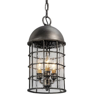 Charlemagne 3 Light 9 inch Aged Pewter Outdoor Pendant