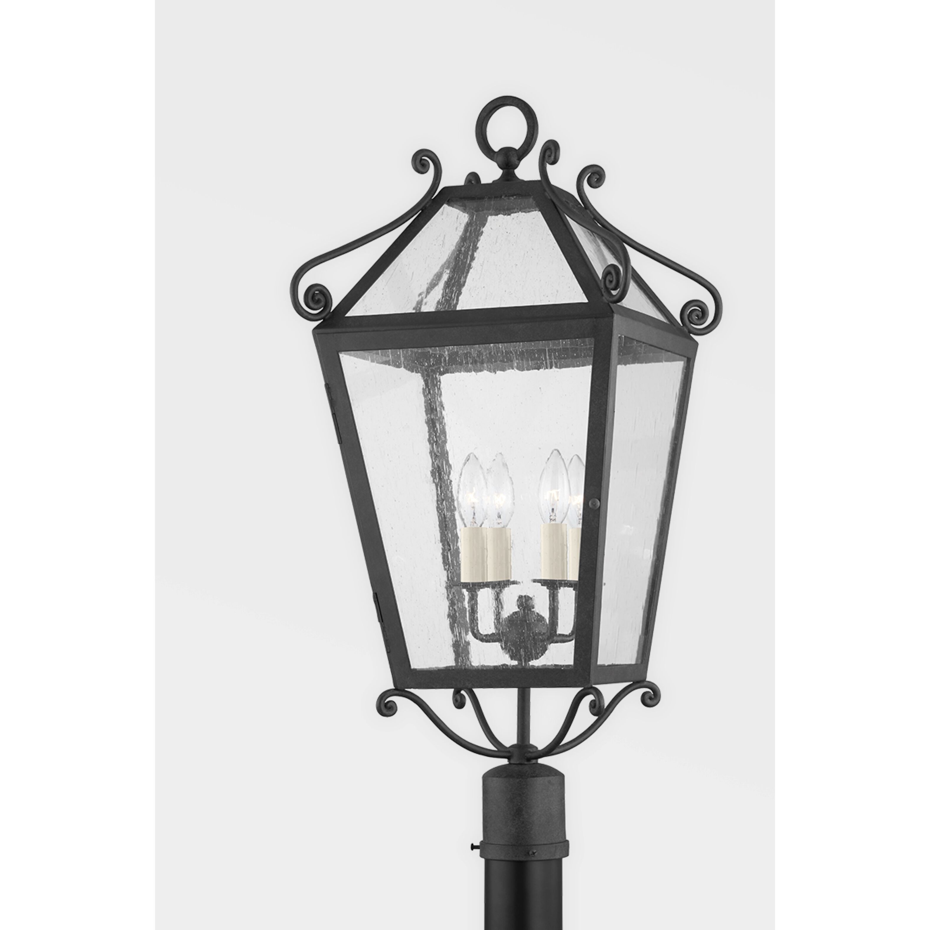 Santa Barbara County 4 Light 29 inch French Iron Post